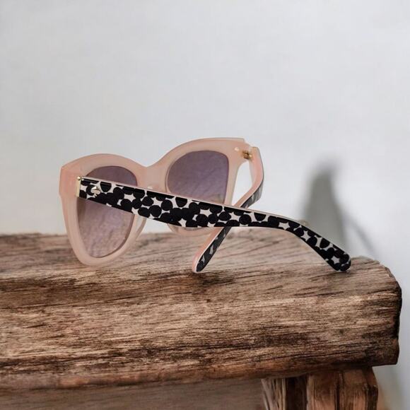 Kate Spade Emmy louis Women's Designer Blush Pink Sunglasses Square Cat Eyes - Picture 6 of 11